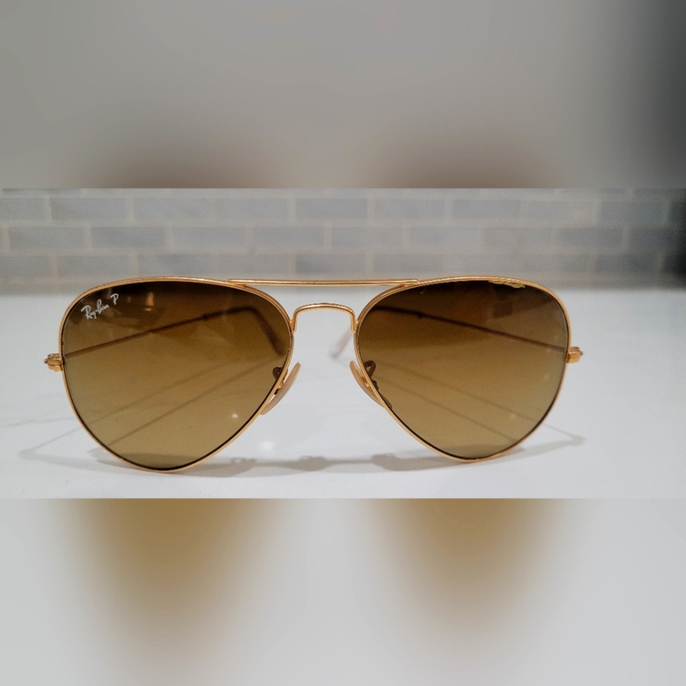 Ray-Ban Aviators Matte Gold Brown Gradient 58mm